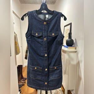 Denim Sleeveless Button-Up Dress